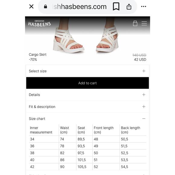 Swedish Hasbeens Floral Denim Cargo Skirt Sz 36 / US M Pockets Multi Stretchy - Picture 11 of 12